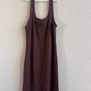 Old Navy Chocolate Brown Ribbed Maxi Tank Dress